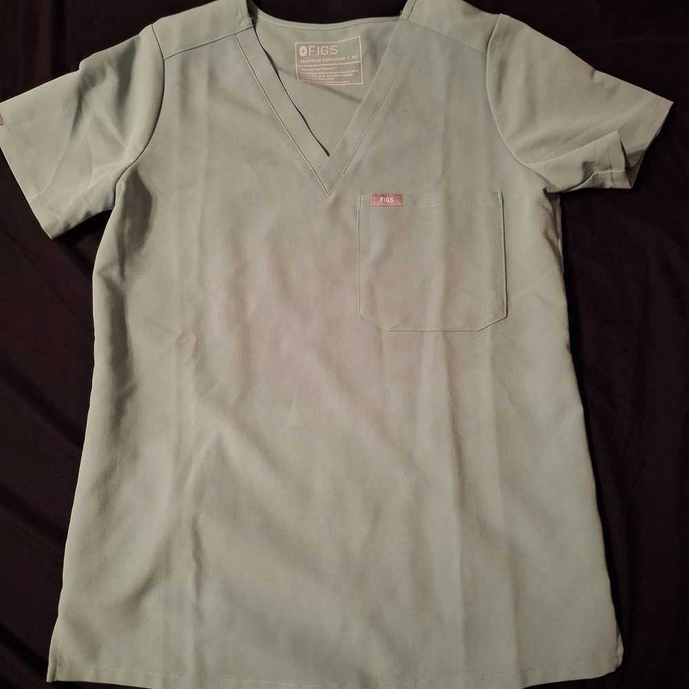 Figs Light Green Scrub Top